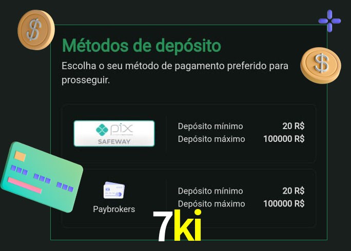 O cassino 7ki oferece uma grande variedade de métodos de pagamento